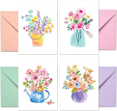48 Floral Blank Cards with Envelopes - All Occasion Stationary Set for Personalized Greeting Cards - 4x5.5"